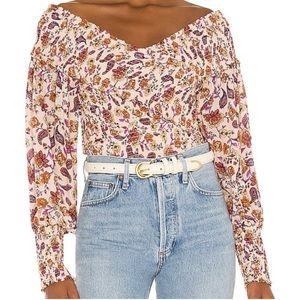 NWT BB Dakota Steve Madden Smock Factor floral off shoulder top blouse